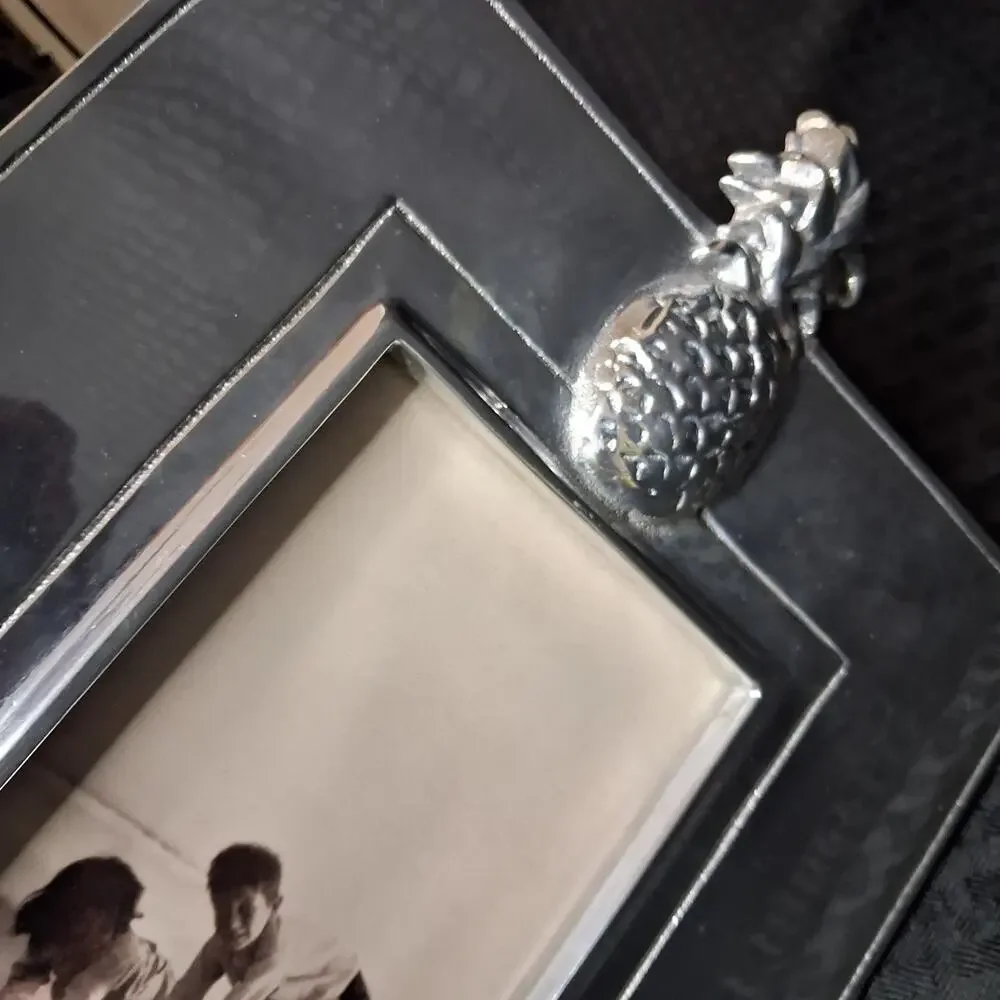 Mariposa Brillante Pineapple Picture Frame Silver Recycled Aluminum 4x6